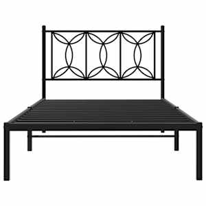 Kovový rám postele s čelem černý 107 x 203 cm - obrázek 4