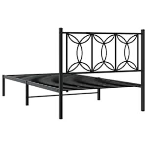 Kovový rám postele s čelem černý 107 x 203 cm - obrázek 6