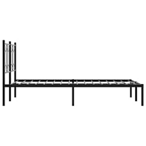 Kovový rám postele s čelem černý 120 x 200 cm - obrázek 5
