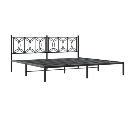 vidaXL Estructura cama sin colchón con cabecero metal negro 200x200 cm