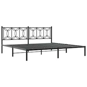vidaXL Estructura cama sin colchón con cabecero metal negro 200x200 cm