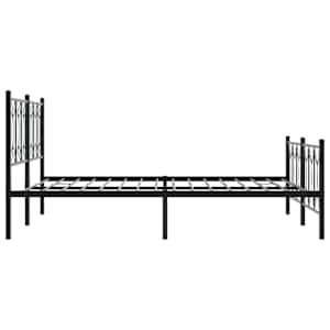 Kovový rám postele s hlavovým a nožním čelem černý 150 x 200 cm - obrázek 5