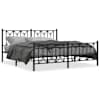 vidaXL metallist voodiraam peatsi ja jalutsiga, must, 183x213 cm