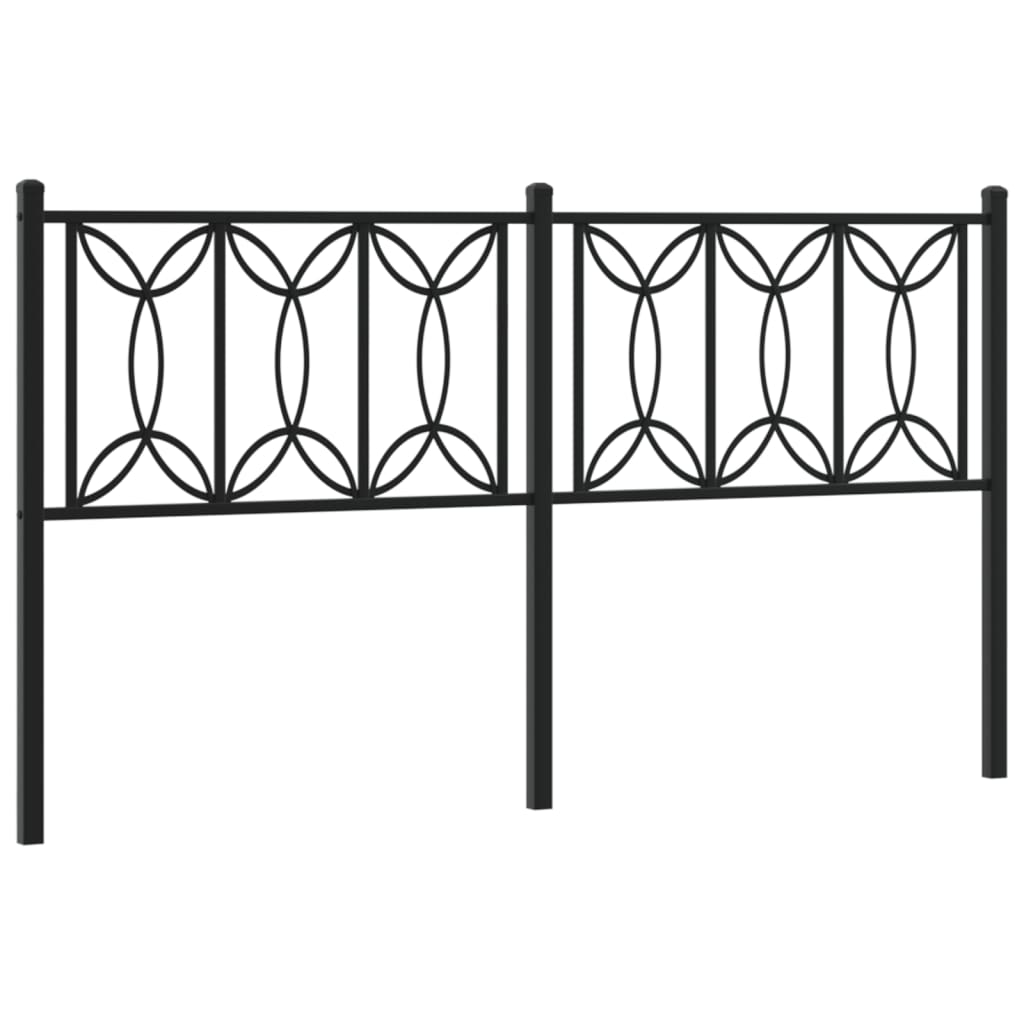 vidaXL Kovové čelo postele černé 150 cm