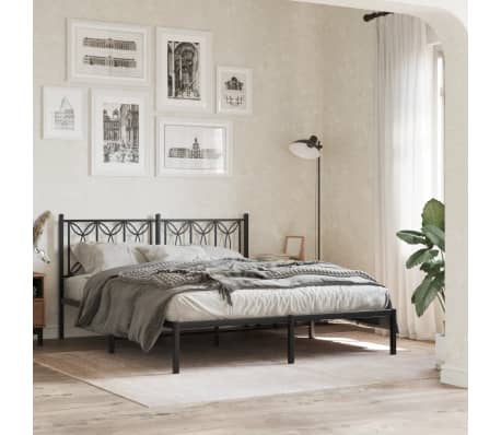 vidaXL Kopfteil Metall Schwarz 150 cm