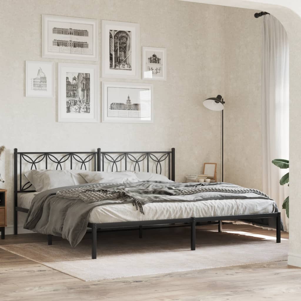 vidaXL fekete fém fejtámla 200 cm
