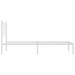 Kovový rám postele bez matrace s čelem bílý 75 x 190 cm - obrázek 5