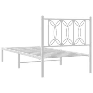Kovový rám postele bez matrace s čelem bílý 75 x 190 cm - obrázek 6