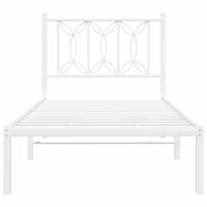 Kovový rám postele s čelem bílý 80 x 200 cm - obrázek 4