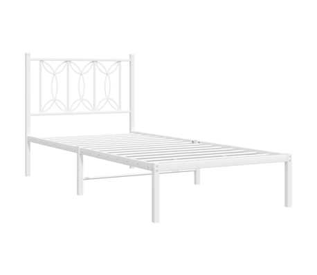 vidaXL Bed Frame White Steel 35.4 x 78.7 in Bed Frame Rectangular