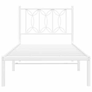 Kovový rám postele s čelem bílý 90 x 200 cm - obrázek 4