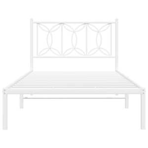 Kovový rám postele s čelem bílý 107 x 203 cm - obrázek 4