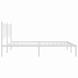 Kovový rám postele s čelem bílý 180 x 200 cm - obrázek 5