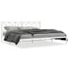 vidaXL metallist voodiraam peatsiga, valge, 200x200 cm
