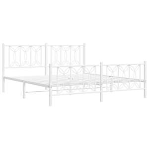 Kovový rám postele s hlavovým a nožním čelem bílý 180 x 200 cm - obrázek 3