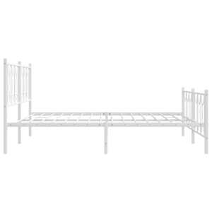 Kovový rám postele s hlavovým a nožním čelem bílý 180 x 200 cm - obrázek 5