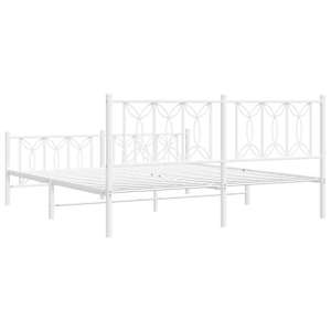 Kovový rám postele s hlavovým a nožním čelem bílý 180 x 200 cm - obrázek 6