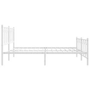 Kovový rám postele s hlavovým a nožním čelem bílý 200 x 200 cm - obrázek 5