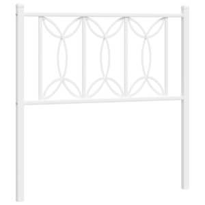 Kovové náhradní čelo postele bílé 75 cm - obrázek 2