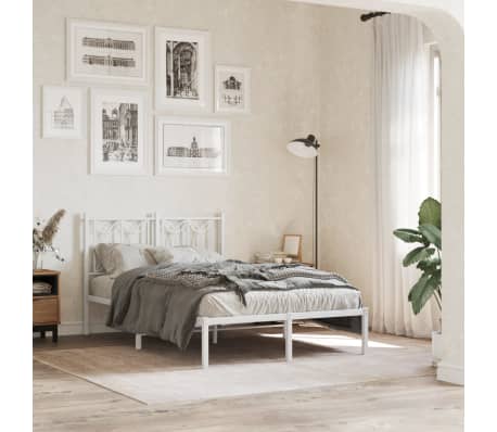 vidaXL Metal Headboard White 120 cm