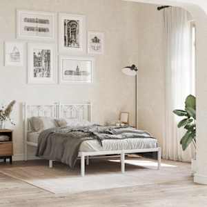 vidaXL Metal Headboard White 120 cm