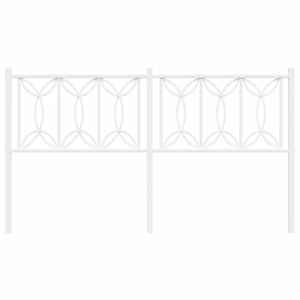Kovové náhradní čelo postele bílé 150 cm - obrázek 4