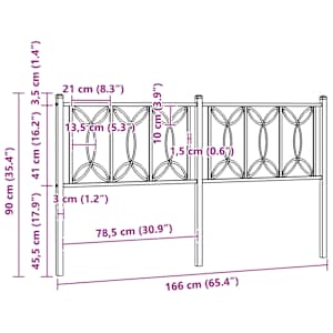 Kovové náhradní čelo postele bílé 150 cm - obrázek 6