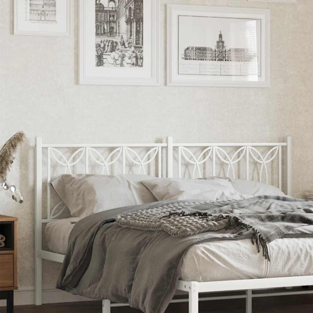 vidaXL Ersatz-Kopfteil Metall Weiß 150 cm