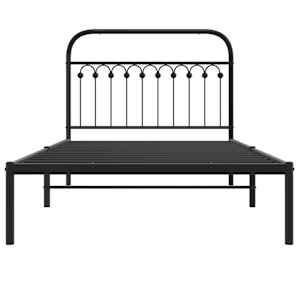 Kovový rám postele s čelem černý 107 x 203 cm - obrázek 4