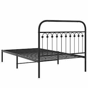 Kovový rám postele s čelem černý 107 x 203 cm - obrázek 6