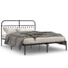 vidaXL metallist voodiraam peatsiga, must, 150x200 cm
