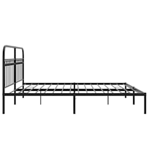 Kovový rám postele s čelem černý 200 x 200 cm - obrázek 5