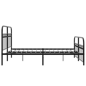 Kovový rám postele s hlavovým a nožním čelem černý 150 x 200 cm - obrázek 5