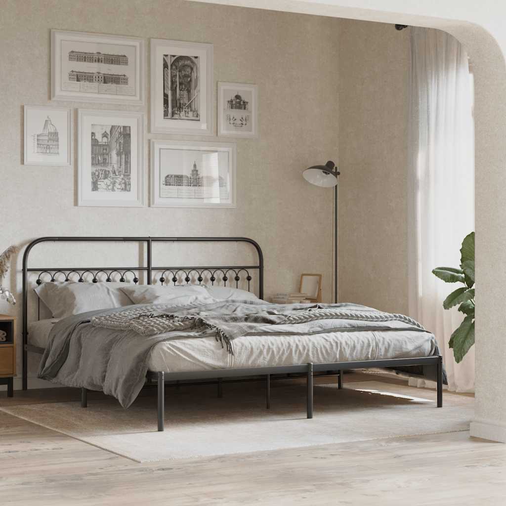 vidaXL fekete fém fejtámla 180 cm