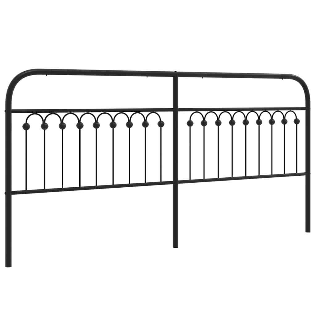 vidaXL Vervangend hoofdbord 200 cm metaal zwart, foto 3