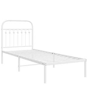Kovový rám postele s čelem bílý 80 x 200 cm - obrázek 3