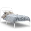 vidaXL metallist voodiraam peatsiga, valge, 90 x 190 cm