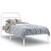 vidaXL metallist voodiraam peatsiga, valge, 90 x 200 cm