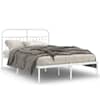 vidaXL metallist voodiraam peatsiga, valge, 135x190 cm