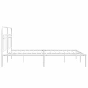 Kovový rám postele s čelem bílý 160 x 200 cm - obrázek 5