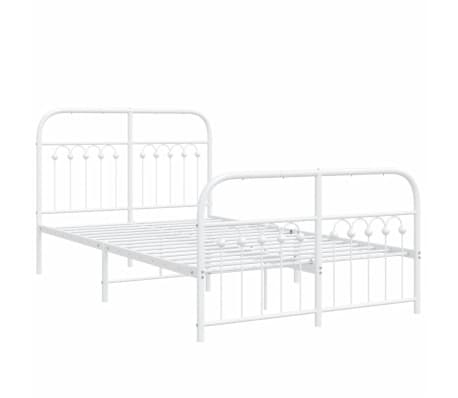 vidaXL Bettgestell mit Kopf- und Fu&szlig;teil Metall Wei&szlig; 120x200 cm