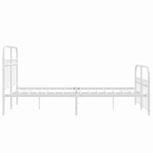 Kovový rám postele s hlavovým a nožním čelem bílý 120 x 200 cm - obrázek 5