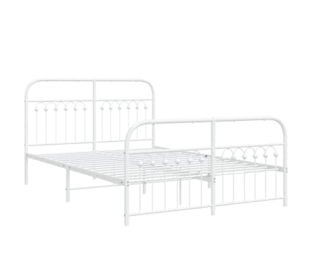 vidaXL Estructura cama sin colch&oacute;n con estribo metal blanco 140x190 cm