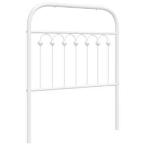Kovové náhradní čelo postele bílé 80 cm - obrázek 2