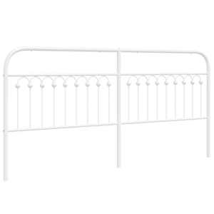 Kovové náhradní čelo postele bílé 193 cm - obrázek 2