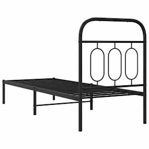 Kovový rám postele s čelem černý 75 x 190 cm - obrázek 6