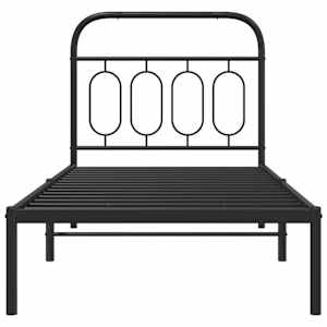 Kovový rám postele s čelem černý 80 x 200 cm - obrázek 4