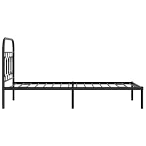Kovový rám postele s čelem černý 80 x 200 cm - obrázek 5