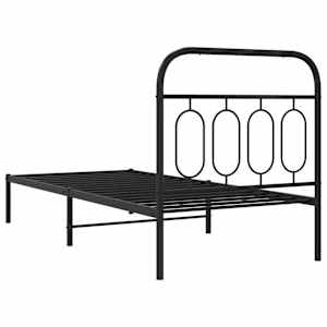 Kovový rám postele s čelem černý 80 x 200 cm - obrázek 6