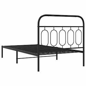 Kovový rám postele s čelem černý 100 x 200 cm - obrázek 6